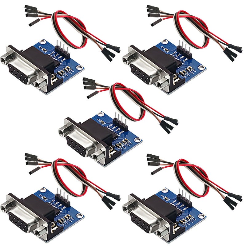 DaFuRui RS232 to TTL Converter Moduleï¼Œ5PCS MAX3232 3.3V to 5V RS2323 COM Serial Prot Board to TTL Connector for Arduino Microcontrollers - Image 1